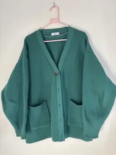 カーディガン　グリーン　NAVY Lサイズ　ゆったりサイズ！
