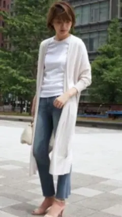 MUSE de Deuxieme Classeコットンロングカーディガン