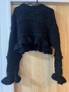 ZARA ザラ クロップドニット フリル