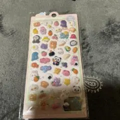 ボンボンドロップシール3Dぷくぷくシール かわいい うさぎ さる ねこ いちご④