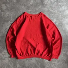 80s TULTEX スウェットトレーナー USA製 レッド 無地 XL 古着