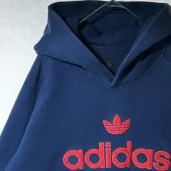 古着 00s アディダス 刺繍ロゴ スウェット パーカー adidas Y2K