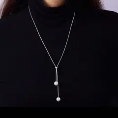 海*ラ様 調節可 パールネックレス シルバー 上品 華奢