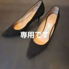 美品 Ferragamo 黒 スエード ハイヒール フェラガモのサムネイル