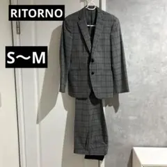 【美品】 RITORNO リトルノ グレー チェック スーツ YA4 S M