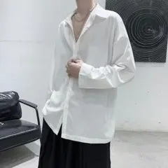 メンズ シャツ 長袖 長袖シャツ オーバーサイズ とろみ サテン 新品 ZAw