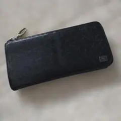 PORTER 黒 レザー 長財布 ジッパー付き