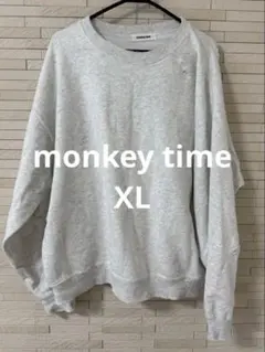 monkey time ダメージ加工 スウェット ライトグレー XLのサムネイル
