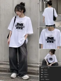 MATHLIVE ビッグTシャツ XXL オーバーサイズ 古着女子 メンズライクのサムネイル