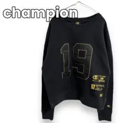 レア✨美品 champion チャンピオン 両面ロゴ スウェット 100周年 黒