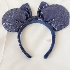 ディズニー　カチューシャ　スパンコール　紺　ネイビー　紫　青　ミニー　ジュビリー