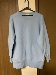 ライトブルー クルーネック トレーナー M