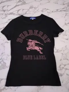 バーバリーブルーレーベル　Ｔシャツ　ビックロゴ　ホースロゴ　ブラック　38