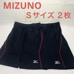 ミズノ ベースボールコレクション ハーフパンツ 黒 赤いライン入りＳ２枚