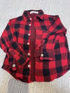 チェック柄長袖シャツ