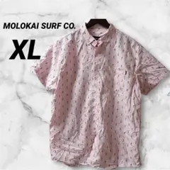 MOLOKAI SURF CO. 半袖シャツ 【XL】 ピンク パイナップル