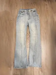 【格安デニム】フレアデニムパンツ ライトブルーのサムネイル