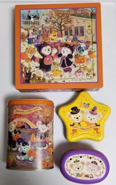 ダッフィー　シェリーメイ　お菓子缶　空き缶　ハロウィン