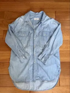 美品 スローブイエナ LE DENIMライトオンスクロップドシャツ 短丈