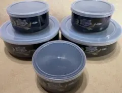 タッパー（陶器） 保存容器 蓋付き 5つセット