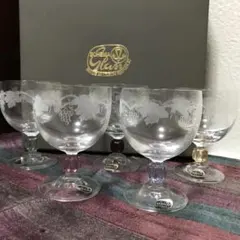 ボヘミア　ワイングラス　5つ　葡萄