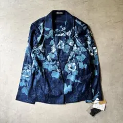 【新品】ちちぶや 花柄 ジャガード ジャケット 総柄　ネイビー 定価8.9万円のサムネイル