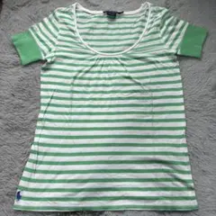 Ralph Lauren Sport 半袖Tシャツ M 緑と白のストライプのサムネイル