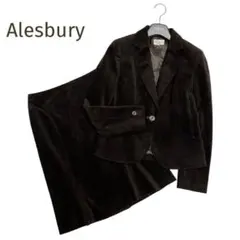 美品★Alesbury★ベロアジャケットスカートセットアップ ブラウン 9