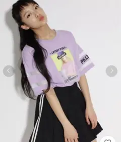 新品タグ付き！　ピンクラテ　転写袖すけライン Ｔシャツ　S 160