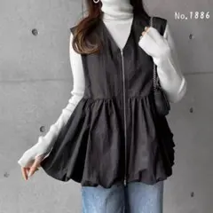 ベスト ブラック レディース 春 秋 ショート丈 ノースリーブ トップス