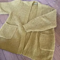 petit main マスタード ニットカーディガン