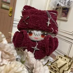 猫耳帽子＋ポンチョwr【匿名配送】にじぱぺっと　にじぱぺ　ぱぺ服　帽子　ぬい服