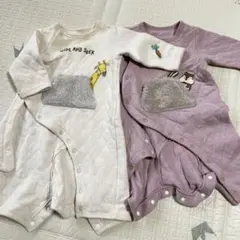 【2枚セット】BREEZE キルティング ロンパース 冬 長袖 70
