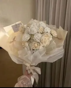 成人式 ワンホンブーケ ベージュ 韓国 ハンドメイドブーケ 花束 風船