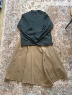 UNIQLO メンズ クルーネックニット ダークグリーン