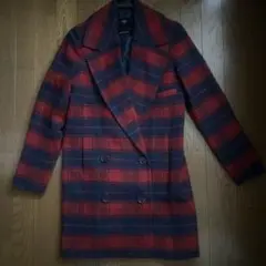 赤チェック　コート
