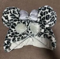 ヒョウ柄ファンキャップグレー