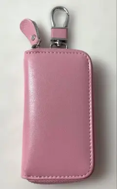 本革　キーケース　ピンク 6連