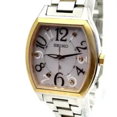 SEIKO LUKIA 電波ソーラー ピンクゴールド レディース 時計 稼働