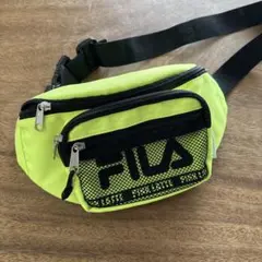FILA 蛍光イエロー ボディバッグ メッシュポケット付き