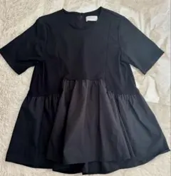 OPAQUE.CLIP ペプラムドッキングカットソーブラック