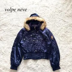 【volpe neve】スキーウェア　上のみ　ファー　ネイビー　L ワッペン