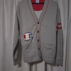 Champion グレー ボタン式カーディガン L