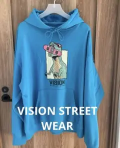 VISION STREET WEAR ビジョン恐竜プリントパーカー