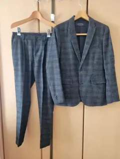 ダメリーノ ナノユニバース グレー系 チェック柄 カジュアルスーツ M