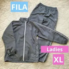 フィラ ジャージ セットアップ 上下セット グレー　裏起毛　XL レディース