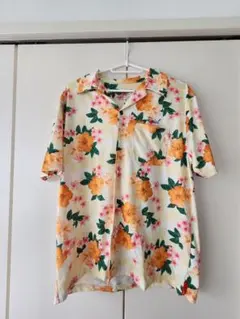 Roial アロハシャツ 半袖 花柄 イエロー夏のサムネイル