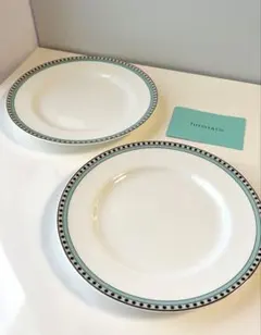 【未使用品】Tiffany & Co. プラチナブルーバンド プレート 2枚のサムネイル