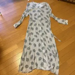 RADIATE 葉柄プリント 長袖ロングシャツワンピース Fサイズ