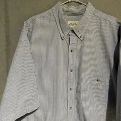 Eddie Bauer 半袖シャツ ストライプシャツ シアサッカー